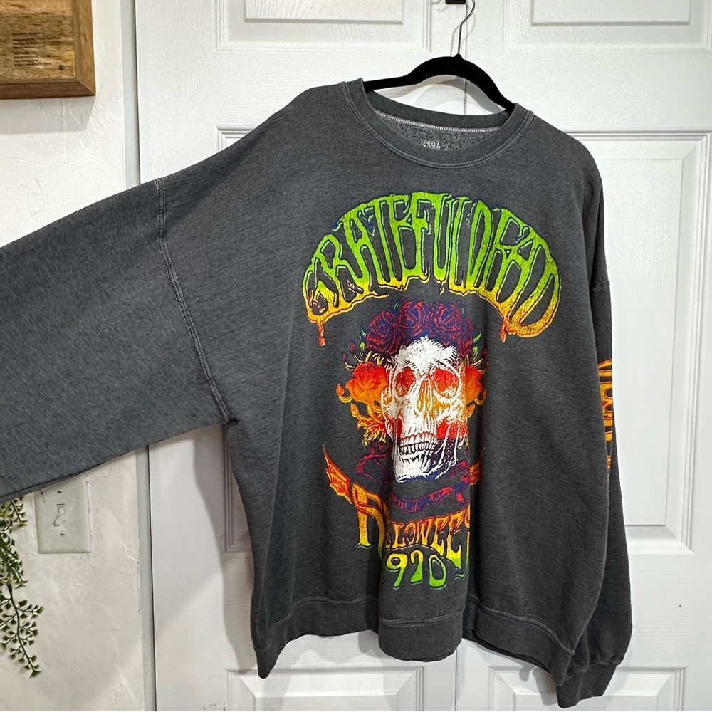 Grateful Dead Halloween 1970 Graphic Sweatshirt in Heather Gray, Size SM/MD (Fit - Picture 4 of 13